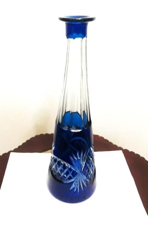 Val Saint-Lambert Karaf Kristal Blauw Antiek✨💎😍💑🎁👌, Antiek en Kunst, Antiek | Glaswerk en Kristal, Ophalen of Verzenden
