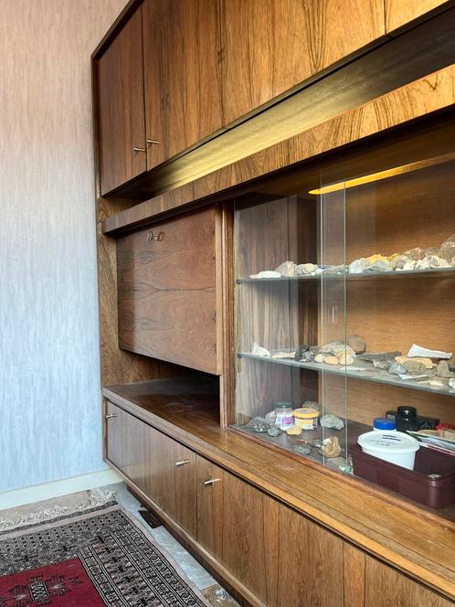 Retro vintage kast + verlichting, Huis en Inrichting, Kasten | Wandmeubels, Gebruikt, Ophalen