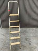 2 Industriële oude vintage trapladders - 6 treden, Doe-het-zelf en Bouw, Ladders en Trappen, Ophalen of Verzenden, Gebruikt
