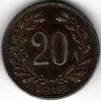 Oostenrijk : 20 Heller 1918  KM#2826  Ref 14652, Postzegels en Munten, Ophalen of Verzenden, Oostenrijk, Losse munt