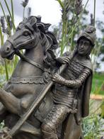 PRACHTIG BEELD VAN ST. GEORGE DIE DE DRAAK VERSLAAT, Ophalen of Verzenden, Brons