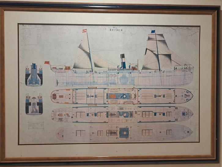 Empire Dryden | Kader 1080x780 mm, kleuren offset, Verzamelen, Militaria | Tweede Wereldoorlog, Marine, Kunstobject, Ophalen