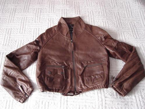 Nieuw leren jack van Mango, Kleding | Dames, Jassen | Zomer, Nieuw, Maat 38/40 (M), Bruin, Ophalen of Verzenden