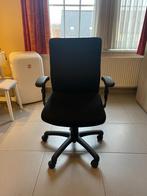 Zwarte bureaustoel met wielen, Huis en Inrichting, Gebruikt, Bureaustoel, Zwart, Ophalen
