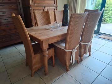 Tafel met Lloyd Loom stoelen, Enlèvement, Comme neuf