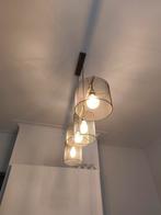 Hanglamp eikenhout/metaal inclusief lampen, Gebruikt, 50 tot 75 cm, Ophalen of Verzenden, Tijdloos