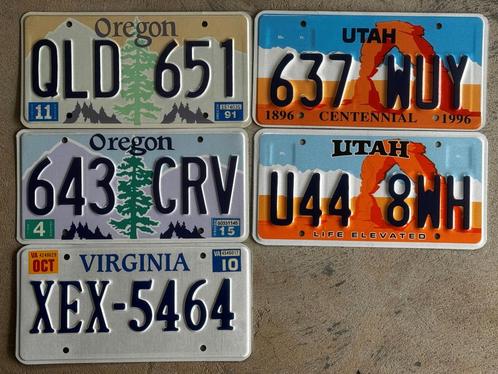 plaque d'immatriculation USA nummerplaat OREGON + UTAH, Verzamelen, Automerken, Motoren en Formule 1, Zo goed als nieuw, Auto's
