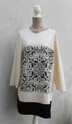 Mooie zwarte en crèmekleurige jurk van Zara TXL, Zwart, Maat 42/44 (L), Ophalen of Verzenden, Zo goed als nieuw