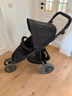 Zwarte verstelbare buggy met grote wielen en regenkap, Ophalen, Gebruikt, Overige merken, Verstelbare rugleuning
