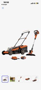 Powerplus grasmachine + kantmaaier accu en oplader, Ophalen, Elektrische grasmaaier, Zo goed als nieuw, 50 cm of meer