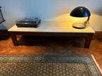 Grote vinage salontafel met travertin blad, Huis en Inrichting, Ophalen, Gebruikt