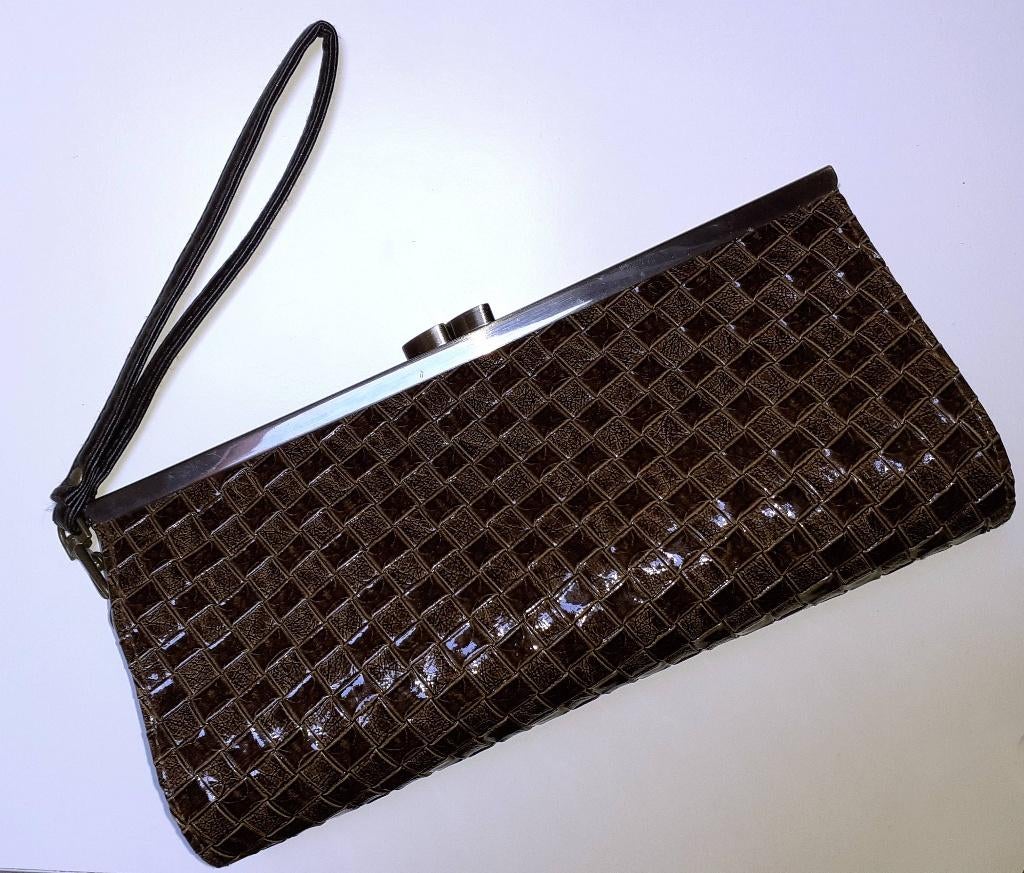 tas clutch handtas bruin patroon New Look, Ophalen of Verzenden, Nieuw, Bruin, Avondtasje