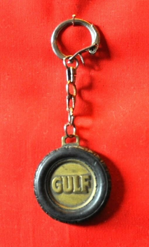 porte cle publicitaire gulf et religieux st christophe, Ophalen of Verzenden, Gebruikt, Merk