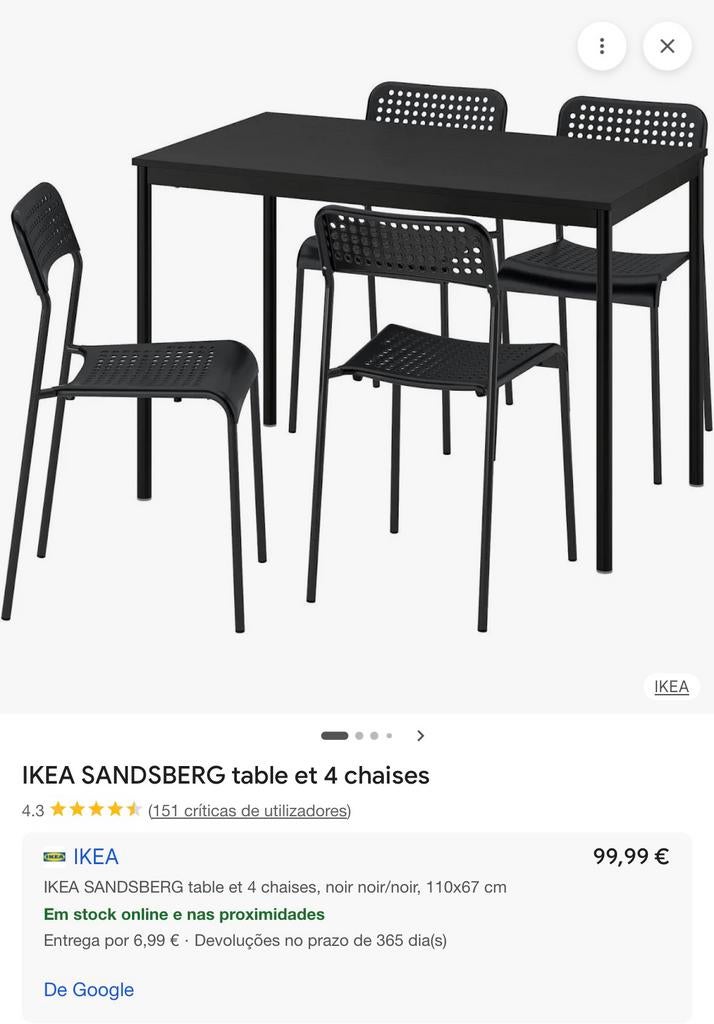 Table et chaises, Ophalen