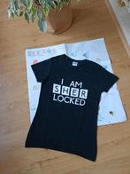 I am SherLocked t-shirt, zwart/wit, maatje S, Vêtements | Femmes, T-shirts, Manches courtes, Enlèvement ou Envoi, Taille 36 (S)