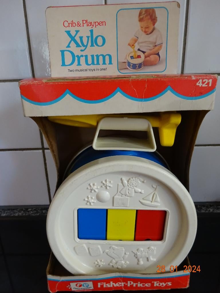 Vintage Fisher Price Xylo-drum #421 / #70421-trommeltje, Ophalen of Verzenden