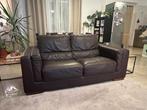 Divan en cuir noir 3 places, Maison & Meubles, Enlèvement, Cuir