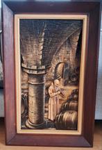 Tableau relief en bois - moine brasserie XX ème, Enlèvement