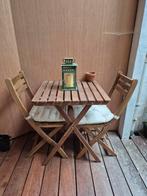 ASKHOLMEN
Tafel en 2 klapstoelen, buiten, donkerbruin, Tuin en Terras, Zo goed als nieuw, Hout