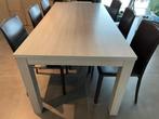 Tafel en 6 stoelen, Huis en Inrichting, Ophalen, Gebruikt, Leer, 4 tot 6 stoelen