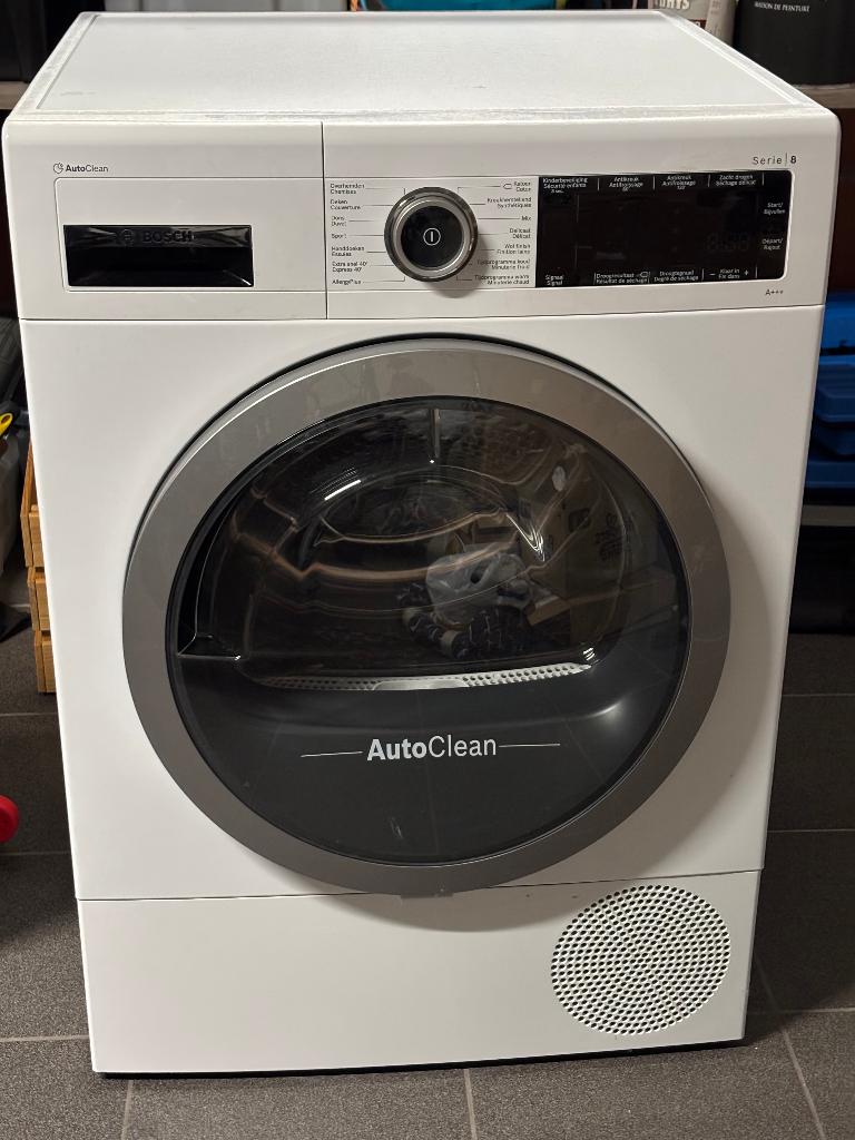 Bosch droogkast Serie 8 – warmtepomp – AutoClean – 9kg, Programme laine, Chargeur frontal, Enlèvement, Utilisé