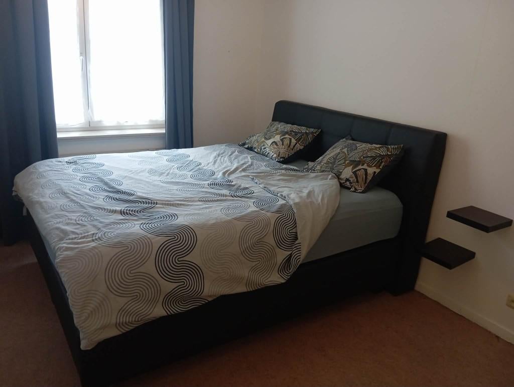 Boxspring bed 160, Ophalen, Zwart, Tweepersoons, Zo goed als nieuw