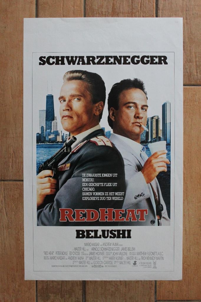 filmaffiche Arnold Schwarzenegger Red Heat 1988 filmposter, Verzamelen, Posters, Zo goed als nieuw, Film en Tv, A1 t/m A3, Rechthoekig Staand