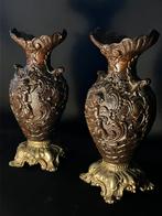 Set zeldzame rijkelijk versierde Rococo vazen, Ophalen of Verzenden