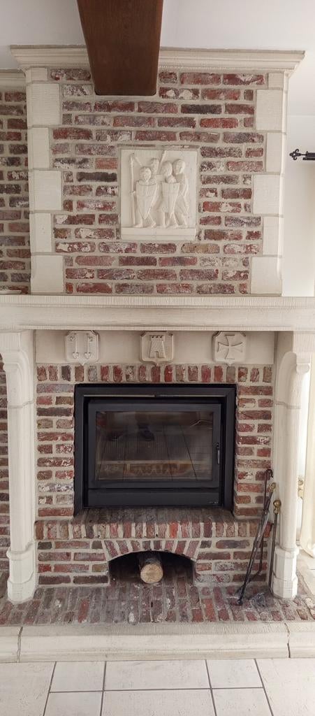 Cheminée en Pierre de France et briques rustiques, Huis en Inrichting, Haarden, Ophalen