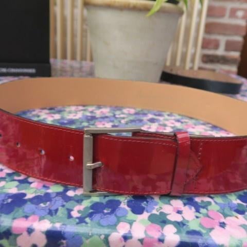 Riem leder roodlak Angelo de Lombardi - leng 98 cm - br 5 cm, Angelo de Lombardi, 5 cm of meer, Echt leder, 90 tot 100 cm