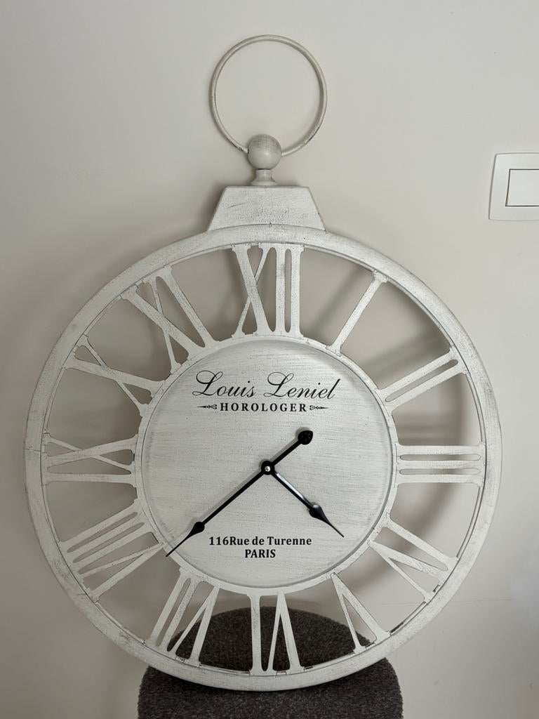 Grande horloge murale Louis Leniel en métal, 60-65 cm, Enlèvement, Comme neuf, Horloge murale