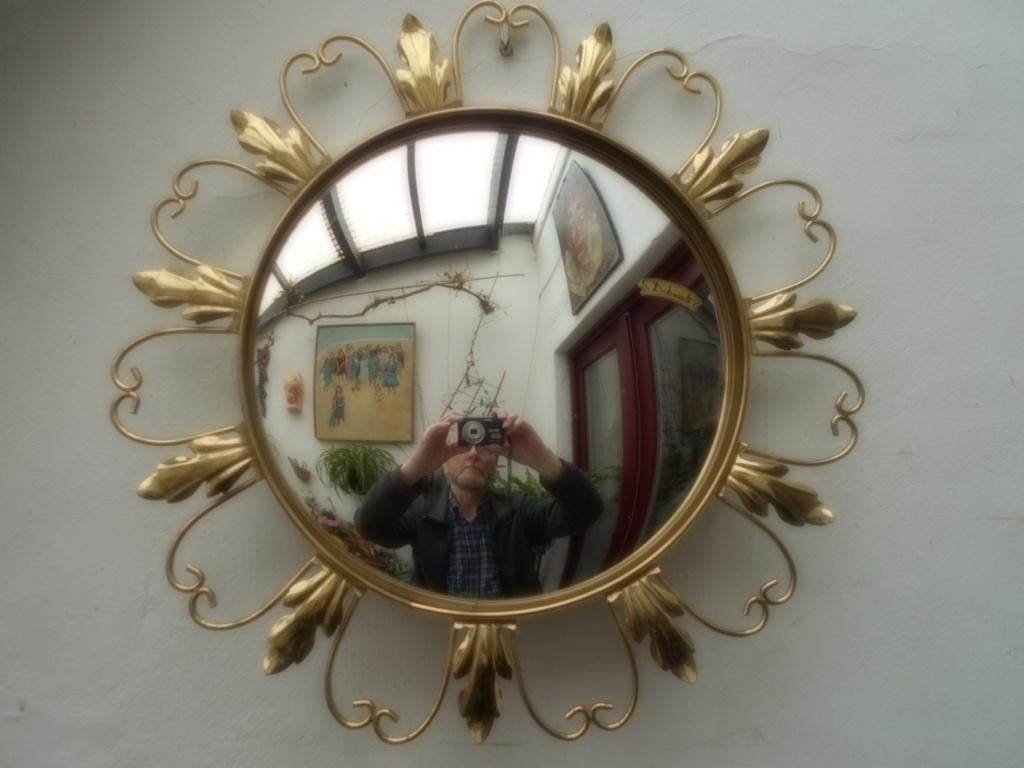 spiegel OEIL DE SORCIERE-zonspiegel DEKNUDT  1960, Ophalen of Verzenden