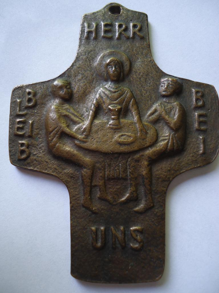 Plaque religieuse bronze allemande, Antiquités & Art, Enlèvement ou Envoi, Bronze