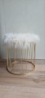 Deco poef/kruk met bont, Ophalen