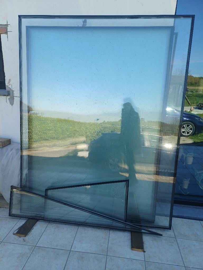 Ramen dubbele beglazing, Doe-het-zelf en Bouw, Ophalen, Gevelraam of Ruit, Gebruikt, 160 cm of meer