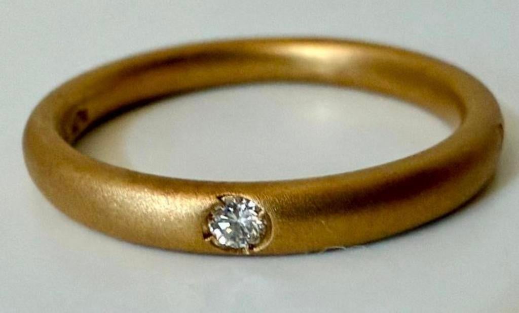 Nieuwe Pomellato 18 karaat gouden (trouw) ring met diamant!, Nieuw, Ophalen of Verzenden, Kleiner dan 17, Met edelsteen