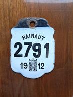 Immatriculation plaque de taxe moto Hainaut 1912, Enlèvement ou Envoi, Utilisé