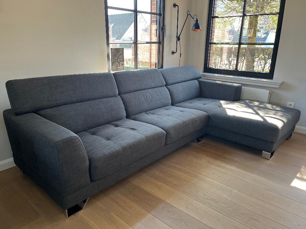 Zetel 4 zit + losse zetel en beensteun, Maison & Meubles, Canapés | Salons, Utilisé, Banc d'angle, Quatre personnes ou plus, 300 cm ou plus