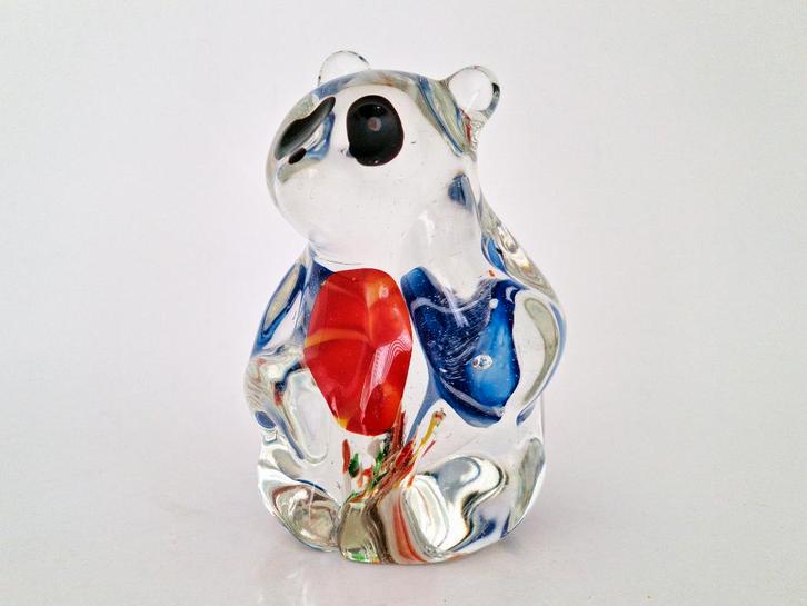 art sur verre Panda bear, Collections, Statues & Figurines, Utilisé, Animal, Enlèvement ou Envoi