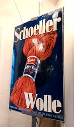 Groot 1950s Emaille Reclamebord Schoeller Wolle, Ophalen, Gebruikt, Reclamebord