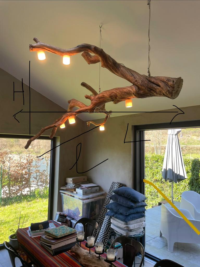 plafonnier luminaire unique bois de Lilas, Menuiserie ou Travaux de sciage