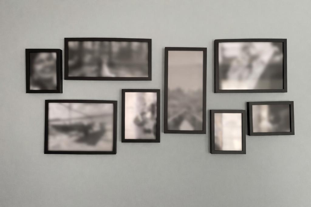 8 zwarte fotokaders, Ophalen, Gebruikt