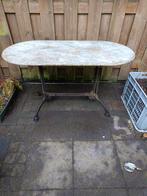 Franse bistro tafel met marmeren blad, Ophalen