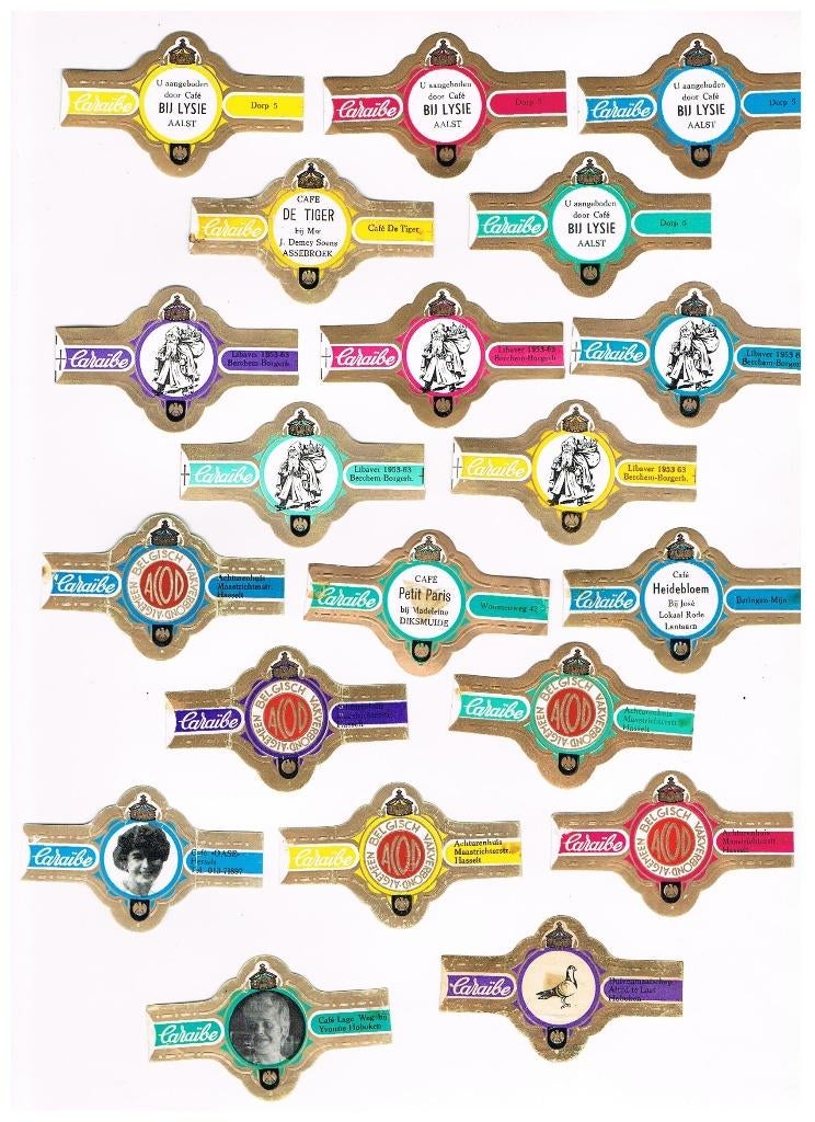 MARQUES DE CIGARES FAISANT LA PUBLICITÉ DE CARAIBE, Envoi, Utilisé, Bagues de cigare