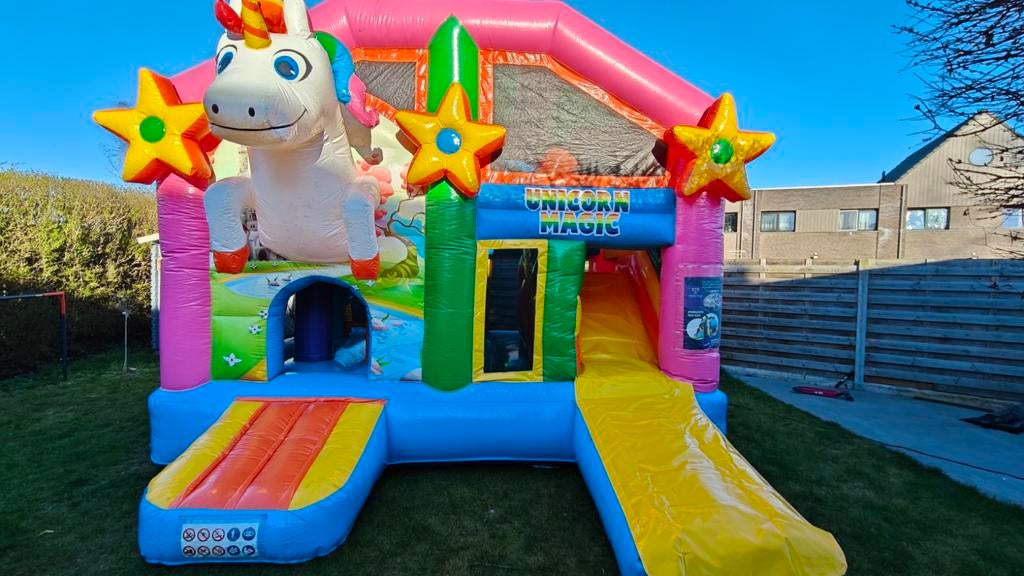 Springkasteel unicorn Jb-inflatable, Kinderen en Baby's, Speelgoed | Buiten | Springkussens, Gebruikt, Ophalen