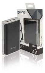 Power Bank König 7500 mAh USB – Batterie externe – Noir, Enlèvement ou Envoi, Neuf, König