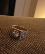 Prachtige zilveren herenring 925 met een opvallende zircoon, Handtassen en Accessoires, Ringen, 20 of groter, Heer, Ophalen of Verzenden
