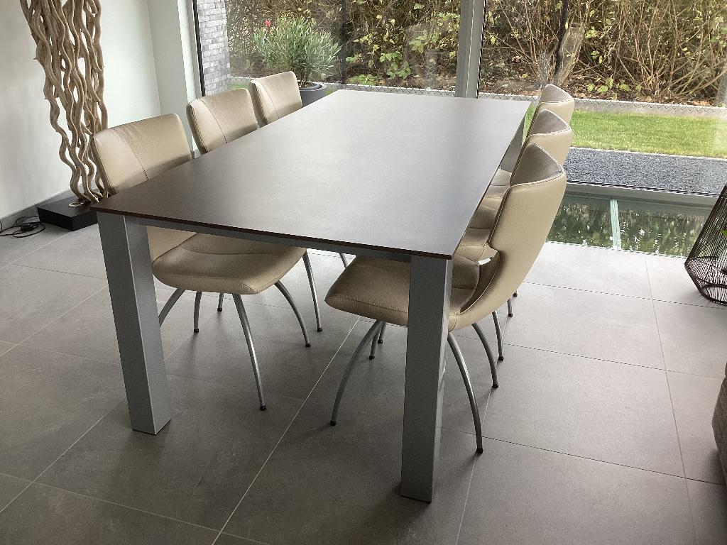 Eetkamer tafel + salontafel in natuursteen, Ophalen, Overige materialen, Gebruikt, 50 tot 100 cm