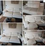 Wit lederen salon 2- en 3 zit gratis af te halen in Blankenb, Ophalen