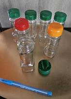 Lot de 7 pots à épices en verre bocal bocaux, Maison & Meubles, Enlèvement ou Envoi, Utilisé, Verre, Récipient(s)
